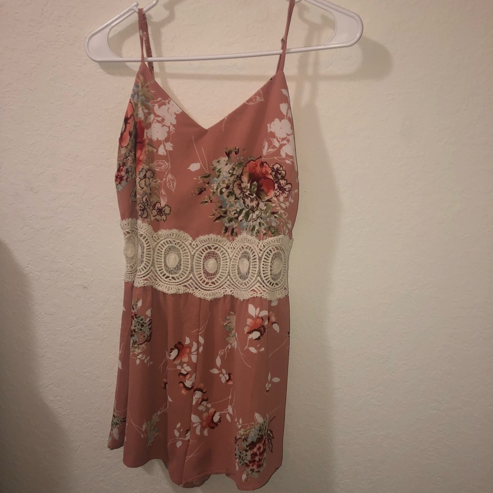 Coral Floral Romper